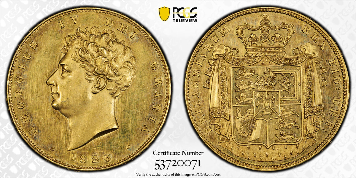 イギリス 1826 ジョージ4世 2ポンド金貨 プルーフ PCGS PR62