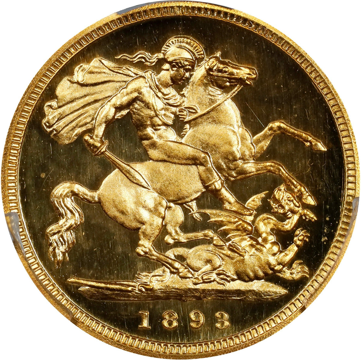 イギリス 1893 ヴィクトリア ハーフソブリン金貨 オールドヘッド PCGS PR63 DCAM