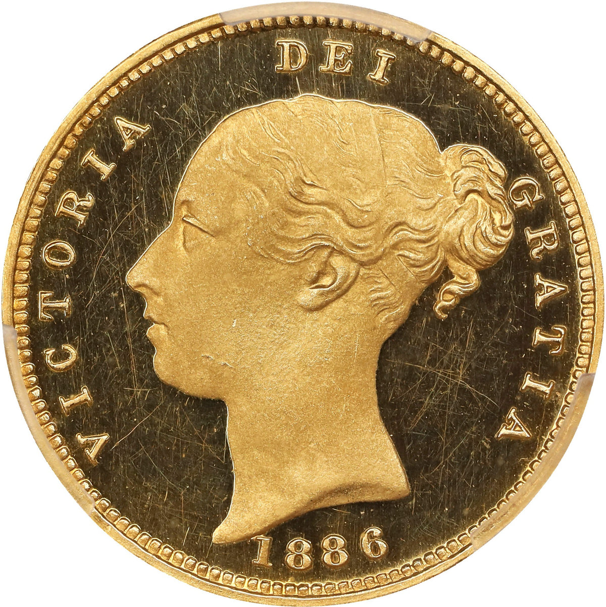 イギリス 1886 ヴィクトリア ハーフソブリン 金製試作貨 PCGS PR65 DCAM