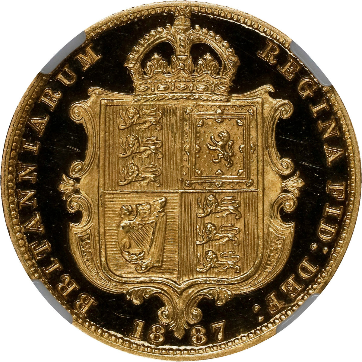 イギリス 1887 ヴィクトリア ハーフソブリン金貨 NGC PR64 ウルトラカメオ