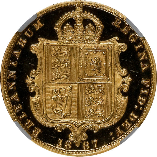 イギリス 1887 ヴィクトリア ハーフソブリン金貨 NGC PR64 ウルトラカメオ