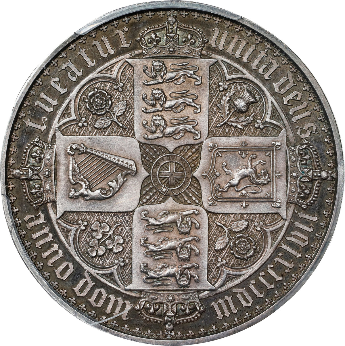 イギリス 1847 ヴィクトリア ゴシッククラウン銀貨 PCGS PR63