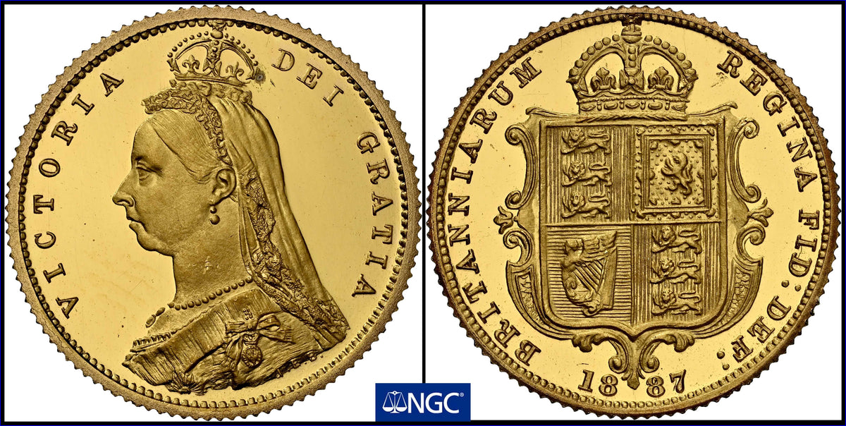 イギリス 1887 ヴィクトリア ハーフソブリン金貨 NGC PR66 ウルトラカメオ