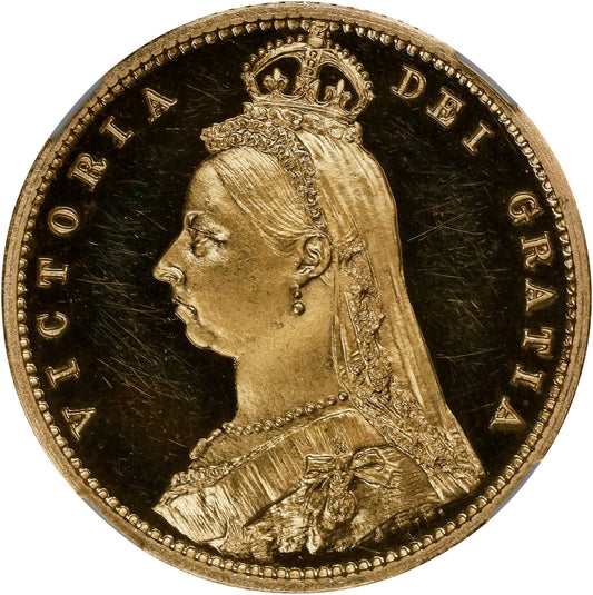 イギリス 1887 ヴィクトリア ハーフソブリン金貨 NGC PR64 ウルトラカメオ