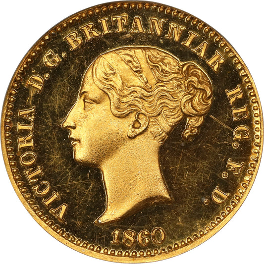 イギリス 1860 ヴィクトリア ファージング 金製試作貨 PCGS PR64