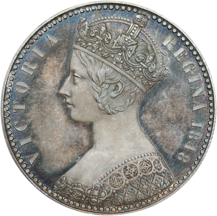 【入札予約】イギリス 1848 ヴィクトリア ゴシックフローリン 試作銀貨 NGC PR66
