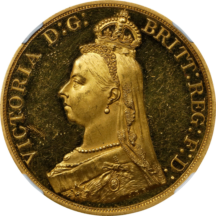 【入札予約】イギリス 1887 ヴィクトリア 5ポンド金貨 ジュビリーヘッド NGC PR61 UC